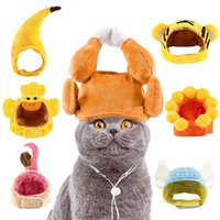 Pet Sun Flower Hat Doggy Pussycat Banana Headwear Tiger Headset Teddy Fournitures De Combat