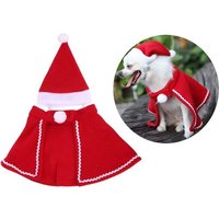 Cape De Noël En Velours Rouge, Déguisement De Chiot, Cape Et Chapeau De Noël Pour Animaux De Compagnie