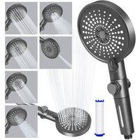 VIOU-Tête De Douche Haute Pression,Douchette À Main Avec Filtre À Eau,6 Jets Réglables,Économiseur D'Eau,Facile À Installer,Design Moderne