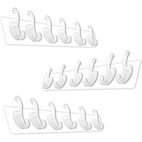 Lot de 3 crochets adhésifs sans treillis,crochets pour vêtements,crochets de toilette,crochets transparents,crochets muraux