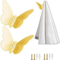 Crochet Papillon,Crochets Papillon Porte Manteau Salle De Bain,Crochets en Acier Inoxydable 304,Style papillon crochet mural,pour