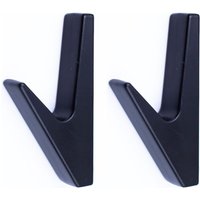 Lot de 2 crochets muraux noirs mats en acier inoxydable-Crochets muraux noirs-Vintage-Noir-Porte-manteau mural noir mat-Pour salle de bain et cuisine