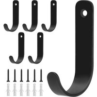 6 Pcs Crochet Porte Manteau Mural,Patère Murale en Métal Noires,Crochets Patere Porte Manteau pour Vêtements Chapeaux Sacs Clés pour Chambre Salle de
