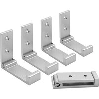 Lot de 5 crochets à vêtements pliables en alliage d'aluminium,Crochet Porte Manteau pour salle de bain,chambre à coucher et salle d'essayage Argenté