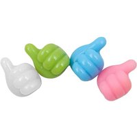 Lot de 4 crochets muraux en silicone en forme de pouce pour brosse à dents et câbles-Pour cuisine,salle de bain,maison,bureau