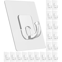 Lot de 20 grands crochets adhésifs,15 kg,résistants à suspendre,sans dommages,mur autocollant pour cuisine,salle de bain,bureau,utilisations multiples