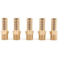 Lot de 5 raccords cannelés en laiton massif BSP de 10 mm à 6,35 mm vers filetage mâle BSP,pour étang/piscine/tuyau adaptateur