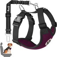 Car Harness And Leash Set, Multifunction Adjustable Fabric Breathable Vest Regular Harness With Seat Belt Car Road Travel Walk