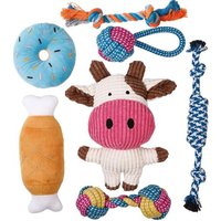 Dog Toy - 7 Durable Toys For Puppies And Small Dogs - Non-Toxic Natural Cotton Plush