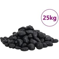 Vidaxl Galets Polis 25 Kg Noir 2-5 Cm