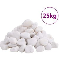 Vidaxl Galets Polis 25 Kg Blanc 2-5 Cm