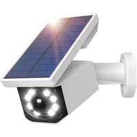 Caméra de sécurité factice à énergie solaire avec lumière LED clignotante et détection de mouvement humain