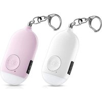 Lot de 2 alarmes personnelles 130 dB avec porte-clés lampe de poche rechargeable