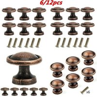 Lot de 12 boutons de placard vintage en alliage de zinc et bronze ¿ Poignées de porte classiques à l'ancienne pour commode, armoire et meubles.