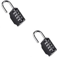 Lot de 2 cadenas sécurisés à combinaison à 4 chiffres