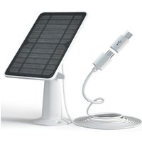 Panneau solaire haute efficacité 5 V 4 W pour caméras de sécurité extérieures sans fil ¿ Compatible Micro USB et Type-C, étanchéité IP65,