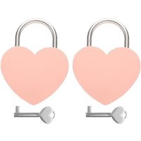 Cadenas en forme de coeur - 2 ensembles de jolis cadenas à bagages en alliage de zinc pour voyages, cadeaux et souvenirs romantiques