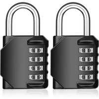 Lot de 2 cadenas à combinaison réinitialisable à 4 chiffres ¿ Résistants aux intempéries et sécurisés pour les voyages, la salle de sport, les