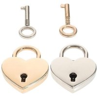 Lot de 2 cadenas à souhaits en forme de coeur ¿ Cadenas à bagages élégants et durables avec clés pour un rangement sécurisé et un attrait esthétique