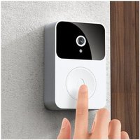 Sonnette vidéo intelligente sans fil avec Wi-Fi, vision nocturne, stockage cloud, changement de voix et partage familial - Solution de sécurité