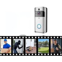 Sonnette vidéo intelligente - HD 1080p, détection de mouvement améliorée, configuration facile, vision nocturne, communication bidirectionnelle,