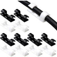 Yuanzi Lot De 40 Serre-Câbles Autocollants, Serre-Câbles Auto-Adhésifs Pour Le Stockage Des Supports De Fils, Adaptés Pour Tv/Chargeur/Voiture/Bureau