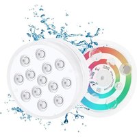 Lumière Led Submersible, (2 Pcs Sans Fil) Ip68 Lampes De Piscine Multi-Couleur Avec Télécommande, Eclairage Piscine Hors Sol, Pour Aquarium, Spa,
