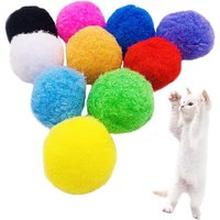 Letnerny-10 Pièces Chat Boules - Doux Chaton Pom Poms 4 Cm - Jouet Interactif D'intérieur Pour Chats