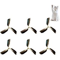 Letnerny-Lot De 6 Baguettes Interactives Pour Chat, Baguette En Plumes De Chat, Recharges De Jouets Pour Chat, Hélice C/At F/Eather W/And To/Y L,