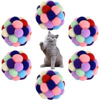 Letnerny-6 Balles Avec Cloche Chat Balle Rebondissante Chat Balle Pour Chat Boule En Peluche Chats Jouet Chat Interactif Pour
