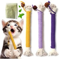 Letnerny-Lot De 3 Jouets À Mâcher Pour Chat Avec Herbe À Chat, Nettoyage Des Dents Et Jeu Interactif De 7,87 Pouces