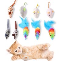 Letnerny-Jouet Pour Chat, 9pcs Catnip Jouets Souris, Teeth Cleaning Jouet Interactif À L'herbe À Chat, Mini Souris En Peluche Jouet À Mâcher À