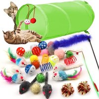 Letnerny-31 Pièces Jouets Pour Chats, Jeux Chat Interactif Avec Tunnel Chat, Plumes, Balles, Souris Pour Chat Et Boules, Chat Accessoire Jouet Pour
