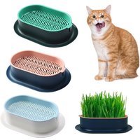 Letnerny-Lot De 3 Pots D'herbe À Chat Hydroponique, Bac À Herbe À Chat, Bac À Herbe À Chat, Conteneur D'herbe À Chat Pour Chat D'intérieur Pour