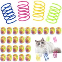 Letnerny-100 Pièces Jouet De Chat À Ressort, Coloré Printemps Jouet De Chat, Jouets De Ressorts En Spirale En Plastique Pour Chaton Chaton Animaux