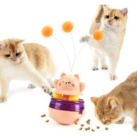 Letnerny-Jouet Pour Chat, Jouet Interactif 3 En 1 Pour Chaton, Jouet Bâton De Jeu Autonome Pour La Maison, Distributeur D'alimentation Lente, Balles