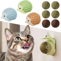 Letnerny-Lot De 6 Balles D'herbe À Chat Avec Coque À Frotter, Rouleau À Lécher, Jouets À Mâcher Comestibles Et Rechargeables, Jouets Pour Chat Pour