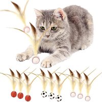 Letnerny-Jouet Chat, Balle Chat Pour Chats Avec Plumes, En Caoutchouc Balle Rebondissante Chat, Convient Aux Chats Pour Jouer, Pour L'exercice(9 Pcs)