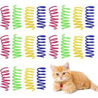 Letnerny-Lot De 20 Ressort Jouet Chat,Jeu Printemps Ressort Jouet,Jouets Pour Chats,Pet Coloré Ressorts En Spirale En Plastique,Plastique Durables Et
