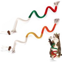 Letnerny-2 Pièces Jouet A Macher Chat, Jouet Herbe A Chat, Bâtons À Mâcher Colorés En Corde De Coton, Pour Interagir Et Nettoyer Les Dents