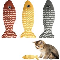 Letnerny-Lot De 3 Jouets En Forme De Poisson Pour Animaux Domestiques, Cataire Poisson, Jouet Poisson Interactif Pour Chats, Jouant À Mâcher