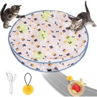 Letnerny-Jouet De Balle Interactif Pour Chat, Jouet Interactif De Chasse 2 En 1 Jeux Interactif Automatique Anti-Ennui Dintérieur Pour Chats Tapis