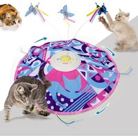 Letnerny-Jouet Automatique Rechargeable 3 En 1 Pour Chatons, Jeu Automatique Interactif, Papillon Scintillant, Tige Mobile Pour Toutes Les Races