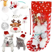 Letnerny-Cadeau De Noël Pour Chats - Jouet Interactif À Plumes Avec Canne Pour Animaux Domestiques (Blanche)