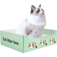 Lot De 10 Litières Jetables Et Pratiques Pour Chat-Toilettes 3 En 1 Propres Et Hygiéniques-Facile À Utiliser-Design En Papier Pliable-Convient À Tous