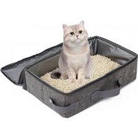 Toilettes Pliables Pour Chat-Bac À Litière Portable Avec Couvercle Et Pelle,Bac À Litière De Voyage Pour Chats Et Chatons De Taille Moyenne,Sans
