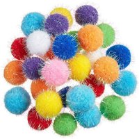 Letnerny-Lot De 30 Boules Scintillantes De 3 Cm Pour Chat, Jouets Pour Chats, Boules Floues Pour Chats, Jouets Interactifs Pour Chats Et Chats