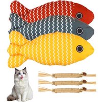 Letnerny-6 Pièces Jouet Pour Chat, Morceaux De Bâtonnets D'herbe À Chat, Cataire De Poisson Interactif, Bâtons À Mâcher Pour Chats, Jouets De Soins