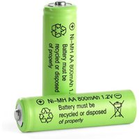 Ni-Mh Piles Rechargeables AA, 2PCS 800mAh 1,2V Haute capacité pré-chargées NiMh Piles, pour Frontale LED, télécommande, Guirlandes Lumineuses