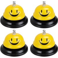 LETNERNY-Lot De 4 Cloches De Service De Réception, 8,5 Cm De Diamètre, Chromées, Pour Hôtels, Écoles, Restaurants, Zones De Réception, Hôpitaux,